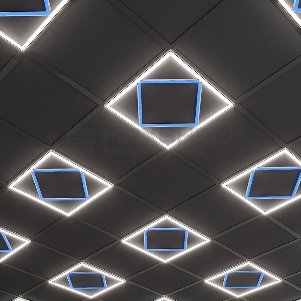 Diamond Frame LED Panel Light with Blue Accent